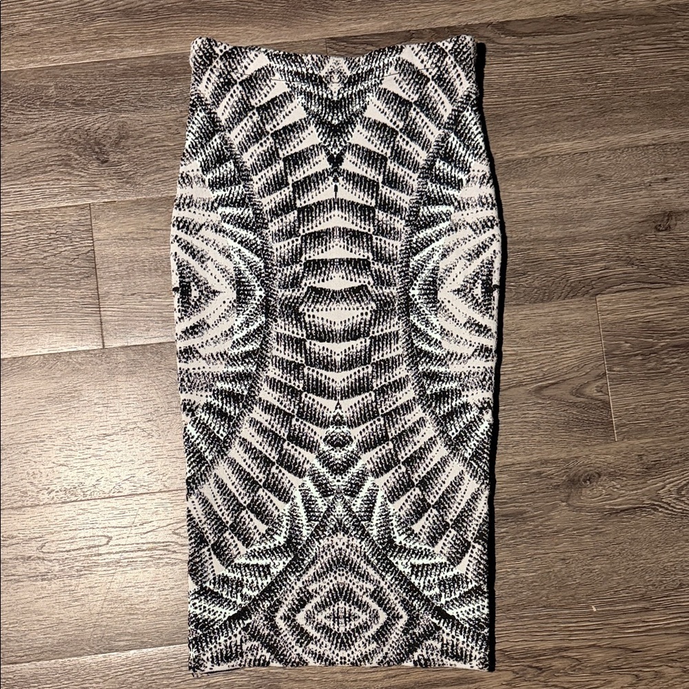 Ronny Kobo Collection Monochrome Geometric Pencil Skirt NWT